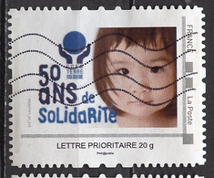 France - Frankreich Timbre Personnalisé 2008 Y&T N°IDT07-012 - Michel N°BS(?) (o) - 50 Ans De Solidarité - Used Stamps