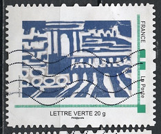 France - Frankreich Timbre Personnalisé 2010 Y&T N°MTAM67-003 - Michel N°BS(?) (o) - œuvre Abstraite Bleue - Gebruikt