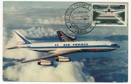 FRANCE => Carte Maximum - 20F Service Aéropostal - "Aviation Postale De Nuit - XVeme Anniversaire" 22 Janvier 1961 PARIS - 1960-1969