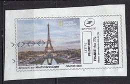 France - Frankreich Timbre Personnalisé Y&T N°MTEL LP20-01 - Michel N°BS(?) (o) - Tour Eiffel - Printable Stamps (Montimbrenligne)