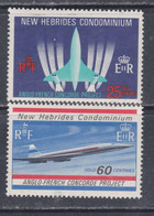 Nouvelles Hébrides N° 278 / 79 XX Avion Supersonique Franco-britannique "Concorde" Légende Anglaise Sans Charnière TB - Unused Stamps