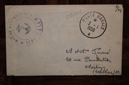 Oran 1959 Algérie France Service à La Mer Poste Navale Cover Marine Nationale Transport Gapeau FM Pour Moulins Allier - Poste Navale