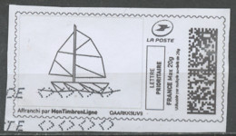 France - Frankreich Timbre Personnalisé Y&T N°MTEL LP20-26 - Michel N°BS(?) (o) - Bateau En Origamie - Printable Stamps (Montimbrenligne)