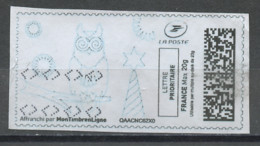 France - Frankreich Timbre Personnalisé Y&T N°MTEL LP20-29 - Michel N°BS(?) (o) - Hibou Stylisé - Printable Stamps (Montimbrenligne)