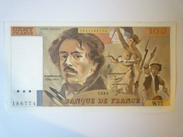 2022 - 165  BILLET De 100F  Eugène DELACROIX  W. 77  (1984)  XXX - 100 F 1978-1995 ''Delacroix''