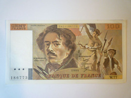 2022 - 168  BILLET De 100F  Eugène DELACROIX  W. 77  (1984)  XXX - 100 F 1978-1995 ''Delacroix''