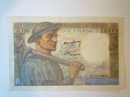 2022 - 170  BILLET De 10F  MINEUR  O.190  Du H. 7 - 4 - 1949 H.  XXX - 10 F 1941-1949 ''Mineur''