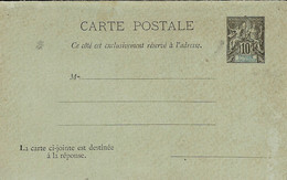 1892 - C P Avec REPONSE   10 C Groupe De Ste Marie De Madagascar   - Non Utilisée - Covers & Documents