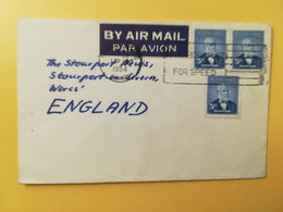 1954 BUSTA COVER AIR MAIL PAR AVION CANADA  BOLLO PRIME MINISTER OBLITERE' TORONTO SLOGAN TO ENGLAND - Storia Postale