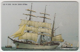 GERMANY - 100. Kieler Woche - Gorch Fock (Sailing Ship) , K 0303-04/94 , 2.000 Tirage ,mint - K-Series : Serie Clientes