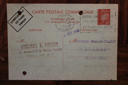 France 1942 Petain Cover Ww2 Voyagée Pour Thiers " Notre Empire Vaut Une Marine Forte Et Toujours Prête " - Standard Postcards & Stamped On Demand (before 1995)