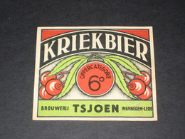Oud Etiket KRIEK BIER Brouwerij TSJOEN Te WANNEGEM - LEDE (1) - Bier