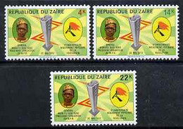 Zaire 1972 Fifth Anniversary Of Revolution Perf Set Of 3 Unmounted Mint SG 791-3 - Oblitérés