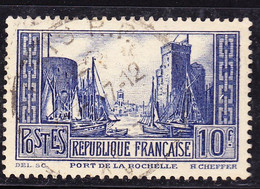 FRANCE Timbre Oblitéré N° 261, 10Fr Bleu Type III - Port De La Rochelle - Gebruikt