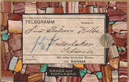 AK Gruss Aus Karlsbad - Telegramm-Karte - RRR - 1901 (59045) - Tschechische Republik