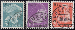 Schweiz Portofreiheit 1940-45 Satz Mit Glattem Kreidepapier Zu#14Ay, 15Ay, 16Ay Gr#334,609,810 - Portofreiheit