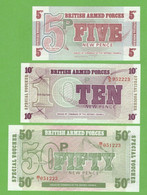 GREAT BRITAIN MILITARY SET 3 PCS 5,10,50 PENCS 1972    UNC - Forze Armate Britanniche & Docuementi Speciali