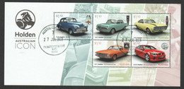 AUSTRALIA 2021 HOLDEN AUSTRALIA ICON CARS SOUVENIR SHEET OF 5 STAMPS FINE USED  (**) - Usados