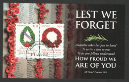 AUSTRALIA 2021 LEST WE FORGET SOUVENIR SHEET OF 2 STAMPS IN FINE USED CONDITION   (**) - Usati