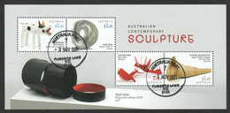 AUSTRALIA 2021 CONTEMPORARY SCULPTURE SOUVENIR SHEET OF 4 STAMPS IN FINE USED   (**) - Used Stamps