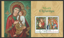 AUSTRALIA 2020 CHRISTMAS (MADONNA & CHILD) SOUVENIR SHEET OF 2 STAMPS FINE USED (**) - Used Stamps