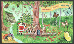 AUSTRALIA CHRISTMAS ISLAND 2020 X'MAS FESTIVE MUSICAL SCENE BUTTERFLY , BAT, DEER , BEETLE SOUVENIR SHEET USED (**) - Gebraucht