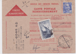 Contre Remboursement 1949 Nogent Sur Seine Aube Pour Hennebont Morbihan Taxé 20 F Avec Un N° 764 - 1859-1959 Storia Postale