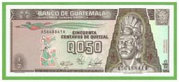 GUATEMALA 1/2 QUETZAL 1989  P-72a  UNC - Guatemala