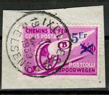 Chemins De Fer TR 203 Sur Fragment, Obliteration Centrale De IXELLES/ELSENE/19, Superbe - 1923-1941