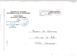Lettre Franchise Flamme Albertville Liaison Tgv Entete Douane - Mechanical Postmarks (Advertisement)