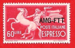 1950 (6) Democratica Sovrastampato Su Una Riga  - Nuovo MNH - Correo Urgente