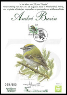 Carte Souvenir° - Studiegroep Postzegels A. Buzin - SPAB - Roitelet Triple Bandeau / Winterkoninkje - 1985-.. Birds (Buzin)