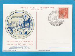 EXPOSITION NATIONALE DE LA JEUNESSE PHILATELIQUE,DIFFERDANGE. 26-27 OCT. 1947. - Commemoration Cards