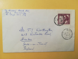 1956 BUSTA COVER CANADA  BOLLO GUARDS THE NATION OBLITERE' MURDOCHVILLE TO ENGLAND - Storia Postale