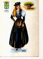 HIERRO Canarias, Illustrateur Balonga Cassar, Femme En Costume Folklorique, Blason - Hierro