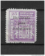 LOTE 2229 /// ESPAÑA 1937. CADIZ.DIPUTACION PROVINCIAL.HABERES.HABILITADO 5 CTS. - Emissions Nationalistes