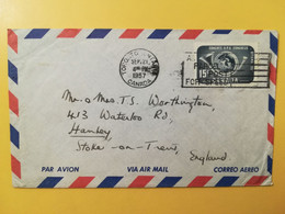 1957 BUSTA COVER AIR MAIL PAR AVION CANADA  BOLLO CONGRESS UPU OBLITERE' TORONTO SLOGAN TO ENGLAND - Covers & Documents