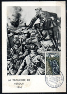 FRANCE. N°1053 De 1956 Sur Carte Maximum. La Tranchée De Verdun. - WW1