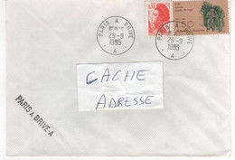 Cachet Ferroviaire Ambulant Du 29/09/1985 Et Griffe Linéaire " Paris à Brive A " Sur Enveloppe - Storia Postale