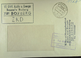 Fern-Brief Mit ZKD-Kastenstempel "VE BMK Kohle U. Energie Baustelle Boxberg 7581 BOXBERG" Vom 17.4.69 Nach Dresden - Cartas & Documentos