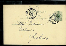 Carte Obl. N° 19.A. I Obl. BRUGES (STATION) 20/03/1888 - Postales [1871-09]