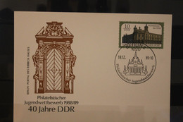 DDR 1989, Ganzsache Karte Jugendwettbewerb 1988/89, Wertstempel 10 Pf., Postmuseum; SST - Postales Privados - Usados