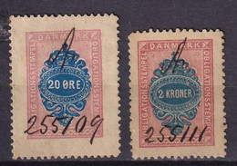 DANEMARK - 2 Fiscaux - Revenue Stamps