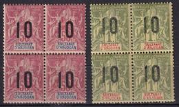 ANJOUAN - 2 Valeurs De  1912 En Bloc De 4 Neuves TTB - Unused Stamps