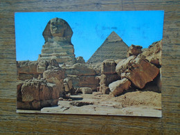 égypte , Giza , The Great Sphinx And Khefrech Pyramid "" Beau Timbre "" - Sphynx