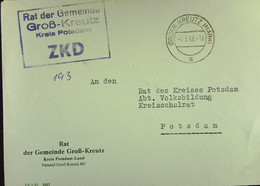 Fern-Brf Mit ZKD-Kastenstpl."Rat Der Gemeinde Groß-Kreutz Kreis Potsdam" GROSS KREUTZ (MARK) 7.3.63 Nach Potsdam - Centrale Postdienst