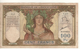 NEW CALEDONIA   100 Francs P42e  ( ND 1960's   Allegorical Woman On Front + Bayon Temple At Back ) - Altri – Oceania