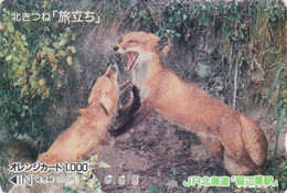 Carte Orange JAPON - ANIMAL - RENARD - FOX JAPAN Prepaid JR Transport Ticket Card - FUCHS Karte - 160 - Non Classificati