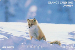 Carte Orange JAPON - ANIMAL - RENARD - FOX JAPAN Prepaid JR Transport Ticket Card - FUCHS - 165 - Non Classificati