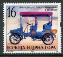 YUGOSLAVIA (Serbia & Montenegro) 2003 Centenary Of First Car In Belgrade MNH / **.  Michel 3128 - Nuevos